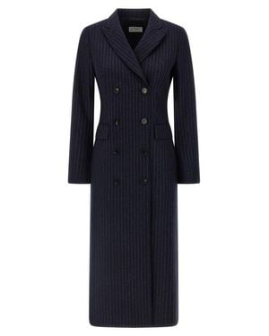 Alberto Biani Pinstripe Coat - Blue