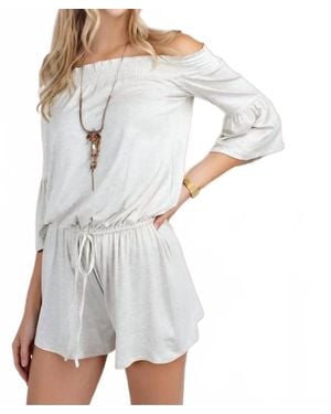12pm By Mon Ami Off Shoulder Romper - White
