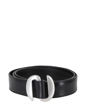 Orciani Broken O-Finish Buckled Leather Belt - Black
