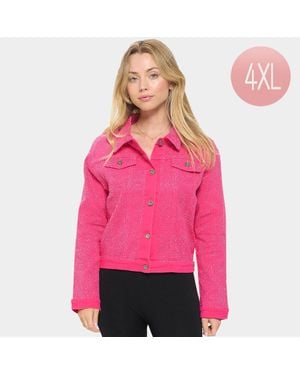 TRUEDAMES Bling Denim Jacket - Pink