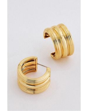 Luv Aj Canyon Hoop Earrings - Metallic