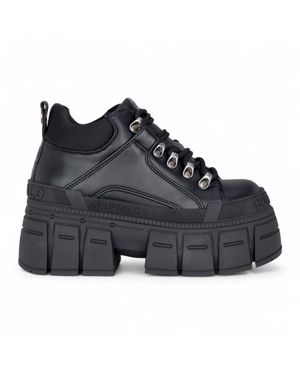 Buffalo Chunky Platform Gothic Ankle Boots - Black