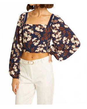 Caballero Rosine Ginko Block Print Top - Black