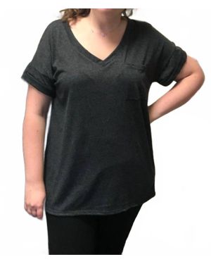 Sew In Love Boyfriend Pocket Top - Black