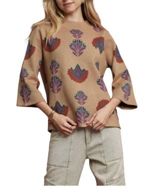 Umgee Floral Knit Sweater Top - Multicolor
