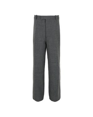Ferragamo Houndstooth Wool Tailored Pants, Brand Size 52 (Waist - Gray