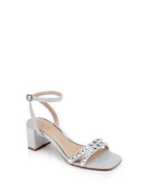 Badgley Mischka Honor Sandals Ankle Strap Zogg3756 - White