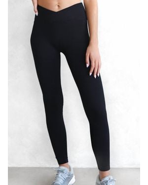 Nikibiki Crossover Waistband Ribbed Legging - Blue