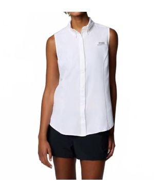 Columbia Pfg Tamiami Sleeveless Shirt - White