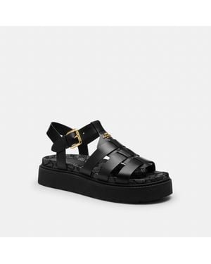 COACH Lucy Lug Sole Sandal - Black