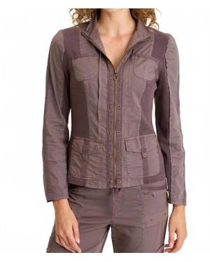 XCVI Murphy Poplin Fitted Zip Jacket - Purple