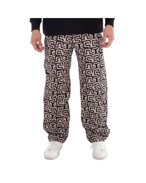 Arte' Printed Abstract Cotton Pants - Black