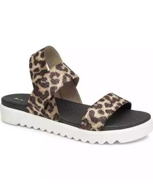 Me Too Mali 15 Sandal 8.5 Leopard Print Comfort Ankle Strap Khd412 - Brown