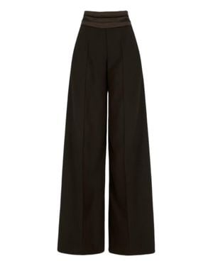 D. EXTERIOR Wide-Leg Pants With Structured Waistband - Black