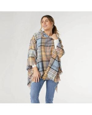 Coco + Carmen Copacabana Hooded Poncho - Blue