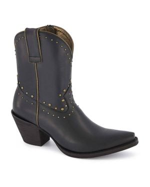Forastero Premium Leather Western Short Boots - Black