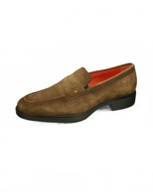 Santoni Easy Slip-On Penny Loafer - Brown