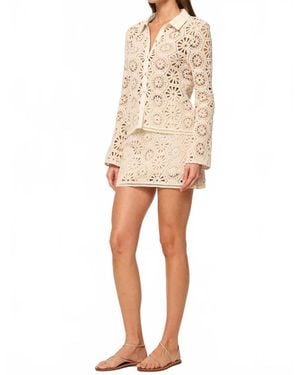 MISA Los Angles Fleur Crochet Top - Natural
