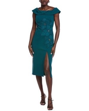 Aidan Mattox Printed Midi Dress - Green