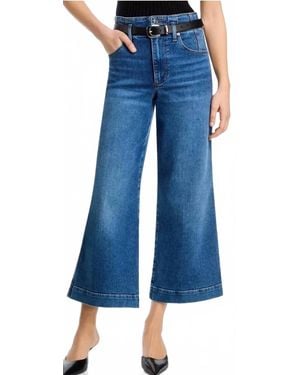 FRAME Seamed Wide Crop Trouser - Blue