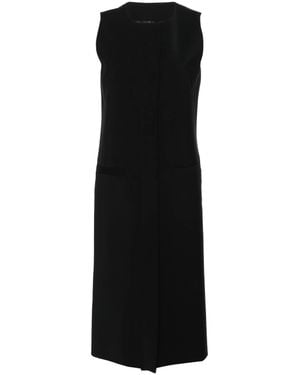Alberta Ferretti Gilet Sleeveless Long Wool Gilet - Black