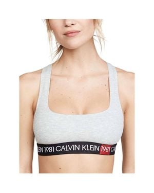 Calvin Klein 1981 Bold Unlined Bralette - White