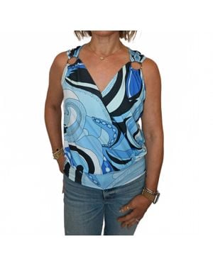 VAVA Eyewear Cirque Sleeveless Top Blouse - Blue