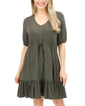 Grace and Lace Modal Waist Tie Dress - Green
