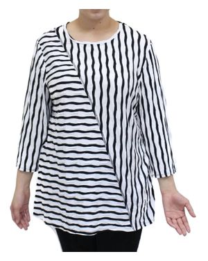 I TOUCH Wavy Stripe Top - Blue