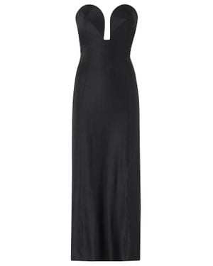 Rabanne Bustier Sweetheart Viscose Midi Dress - Black