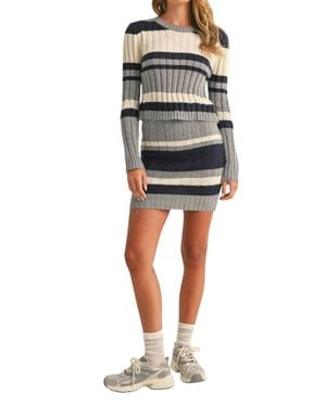 Klesis Sweater Knit Top And Skirt Set - Multicolor