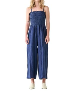 Dex Smocked Top Jumpsuit - Blue