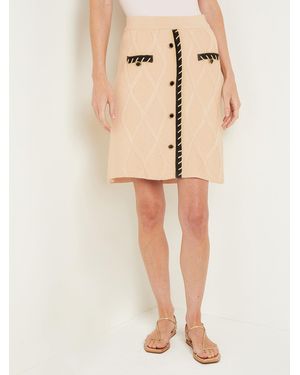 Misook Knee Length A-Line Skirt - Natural