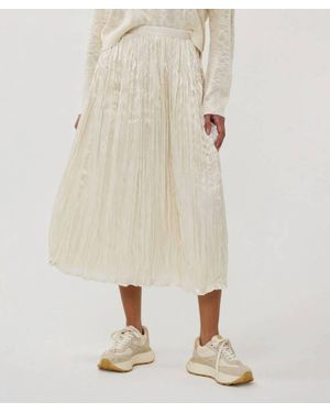 EsQualo Svea Plisse Changeant Skirt - Natural