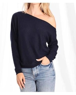 Minnie Rose Cashmere Off-The-Shoulder Top - Blue