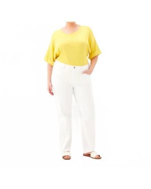 Karen Kane Raw Hem Straight Jeans - Yellow