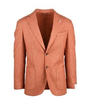 L.B.M. 1911 Rounded Wool-Blend L. B.M. 1911 Jacket With Button Closure - Pink
