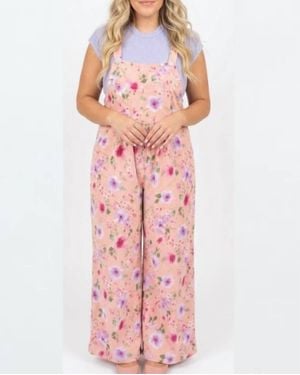 Blakeley Karli Ribbed Spring Floral Jumpsuit - Pink