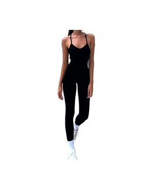 Rockstar Peach Strappy Scoopneck Jumpsuit - Black