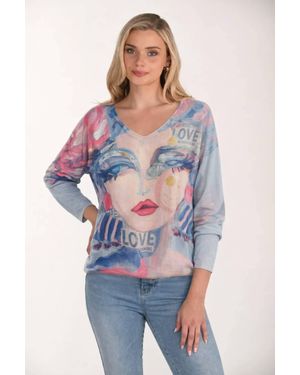 FRANK LYMAN Media Knit Pull Over - Blue