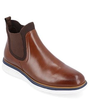 Vance Co. Hartwell Chelsea Boots Leather Pull On Ankle Zpo3766 - Brown