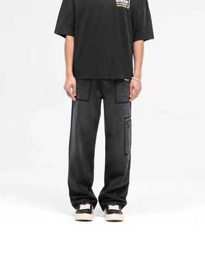 Represent R3 Drive Denim Baggy Fit Distressed Jeans - Black