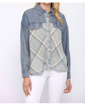 Fate Tencel Contrast Shirt - Blue