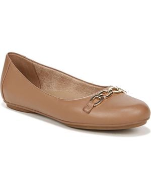 Naturalizer Mira Leather Slip On Ballet Flats - Natural