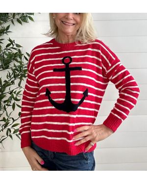 NINETY CLOTHING CO Anchors Away Sweater - Red