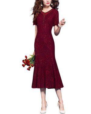 VERA DOLINI Midi Dress - Red