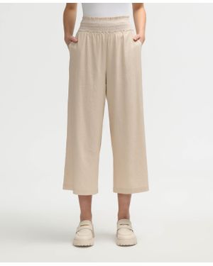 NVLT Smocked Waist Cropped Pant - Natural