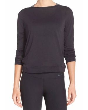 Nike Dri Fit Drape Neck Top - Blue