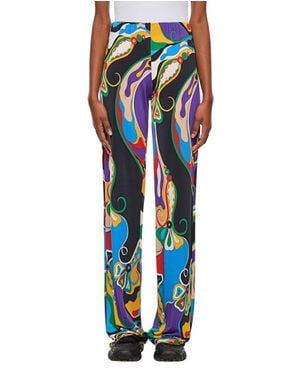 Emilio Pucci Jersey Satin Pants - Blue