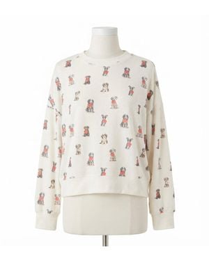 Z Supply Elle Puppy Love Long Sleeve Top - White